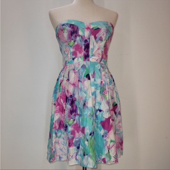 Parker Silk Dress, Lily Combo in Monet, Size Large, Blue, Pink, Purple, White - Picture 2 of 10